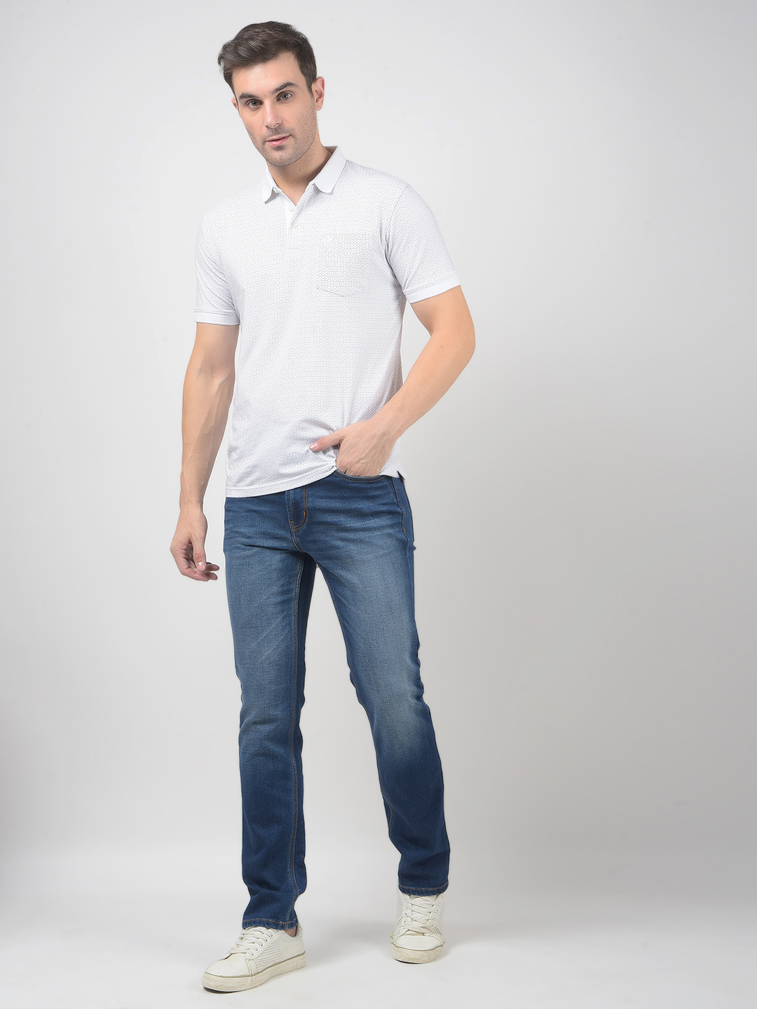 Numero Uno Men Solid Dark Blue Jeans
